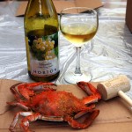 white with crab