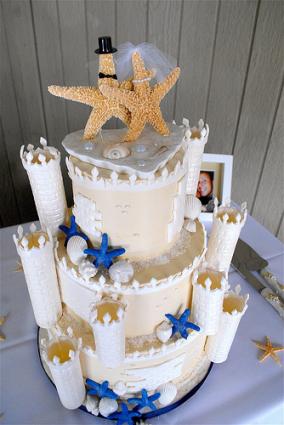 Sandcastle wedding Cake